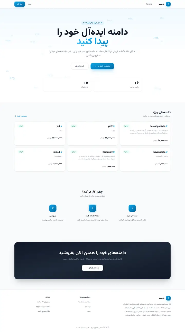 خرید و فروش دامنه دامینر